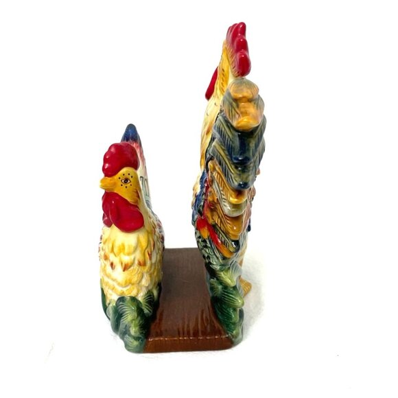 Fitz & Floyd Ricamo Rooster Hen & Chick Napkin Holder - Picture 2 of 5